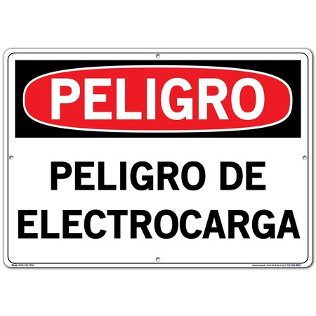 Vestil Aluminum Composite Sign, 14-1/2" Height, 20-1/2" Width, Aluminum Composite, Rectangle, Spanish SI-D-42-E-AC-130-S